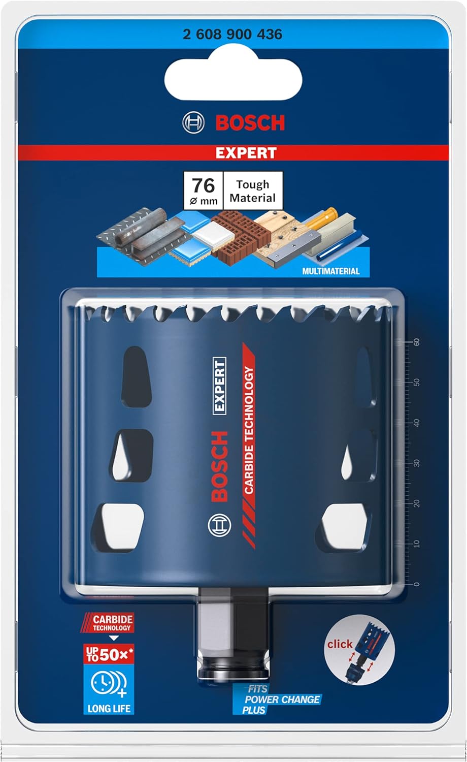 Bosch 1x EXPERT Tough Material Hole Saw (for Wood with metal Brick, diameter 76 mm, Professional Accessory Rotary Drill/Drivers) - Image 3