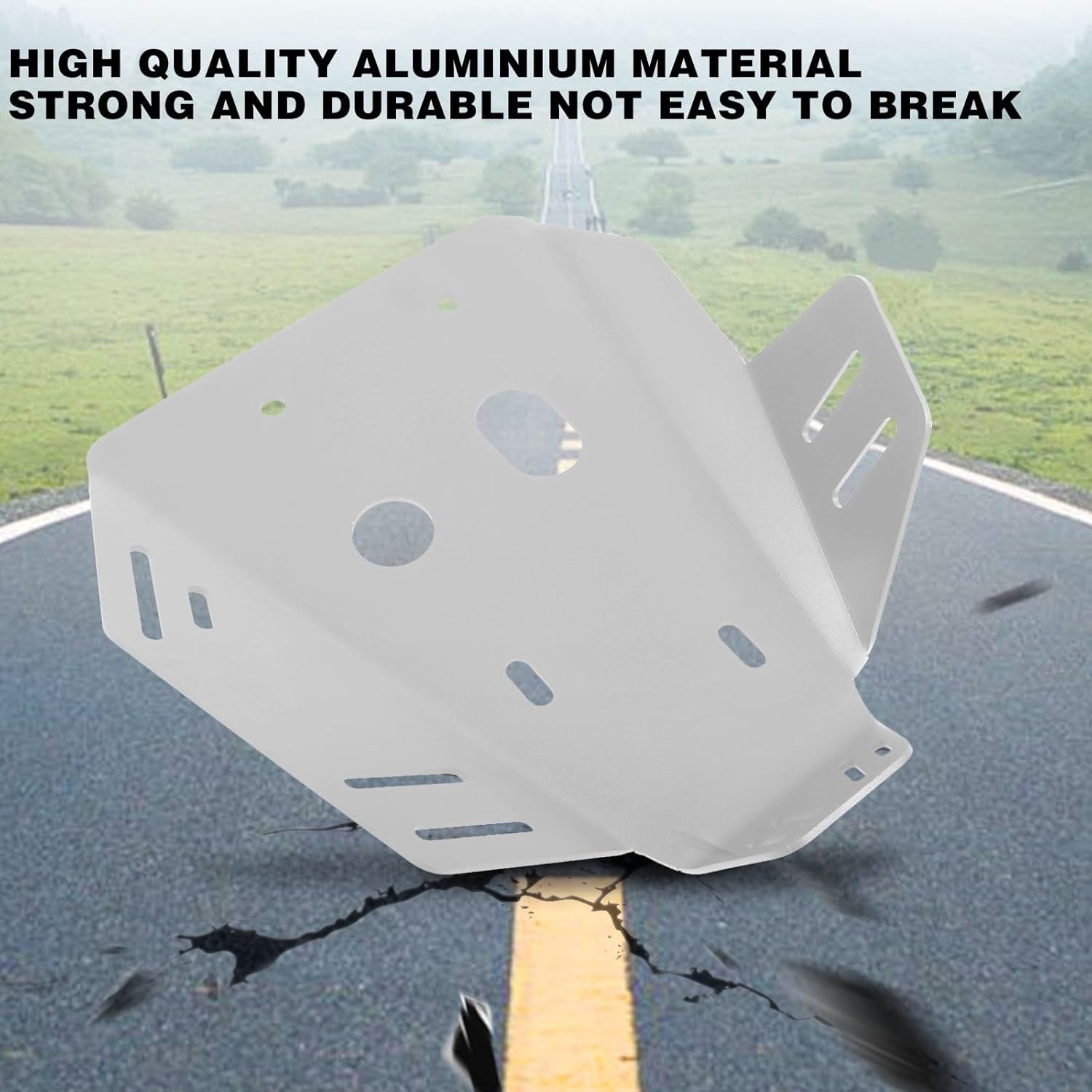 Motorcycle Skid Plate Replacement For Honda CRF110F 2013-2025 Under Engine Protection Aluminum Bash Plate(Silver)