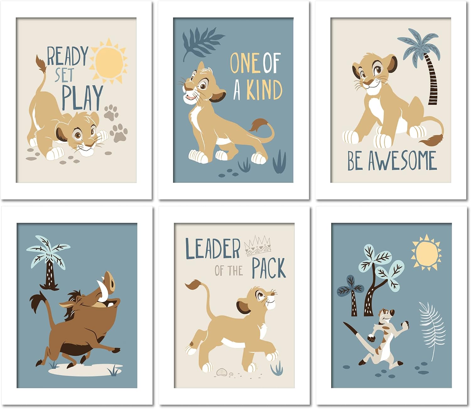 Lambs & Ivy Disney Baby Lion King Unframed Wall Art - Simba/Timon/Pumba
