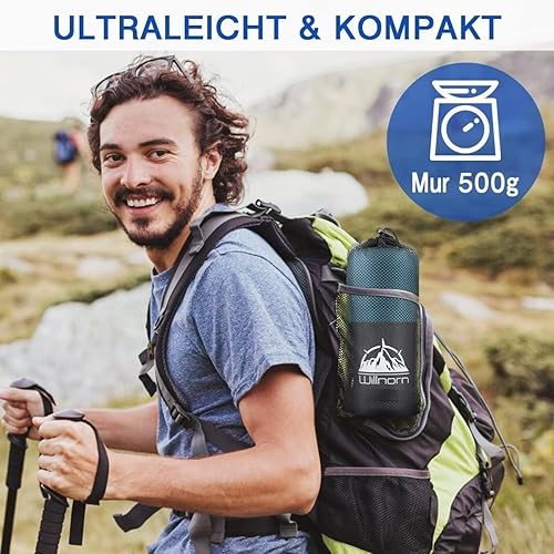 Miniatura 6 de WILLNORN Forro para saco de dormir, sábanas de viaje y saco de dormir para adultos para mochileros, hoteles y hostales, forro ligero para saco de