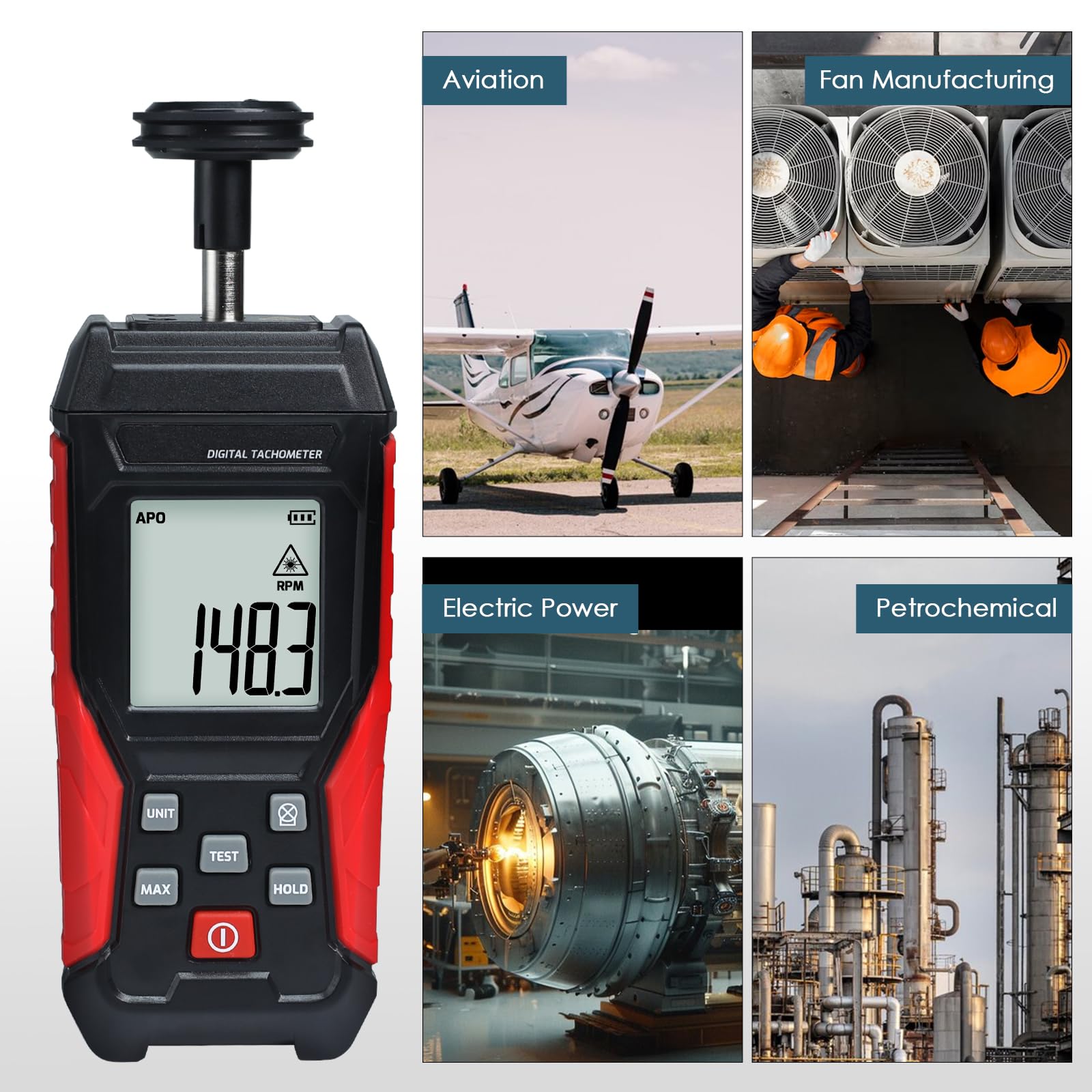 Digital Tachometer - Contact & Non-Contact RPM Meter -7 Digital Tachometer - Contact & Non-Contact RPM Meter -7