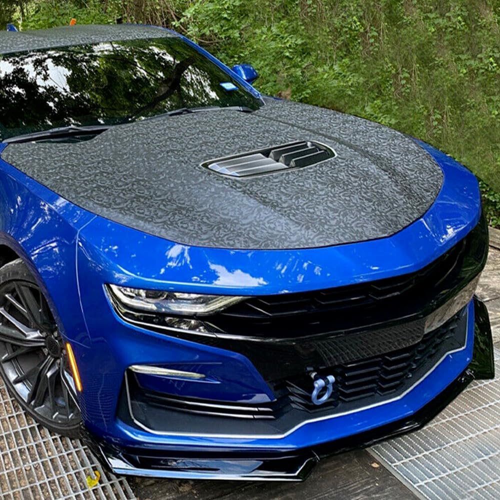 Front Bumper Lip Splitter Spoiler Compatible with 2016-2024 Chevy Camaro SS/ 2019-2024 LT LS RS, Air Chin Body Kit Accessories (Gloss Black)