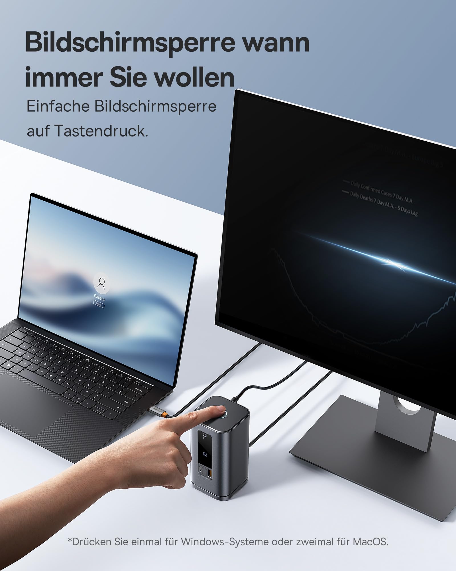 Baseus Docking Station Spacemate-Serie 11-in-1 Dockingstation 3 Monitore mit 2*HDMI 1*DP 4K@60Hz – Bild 8