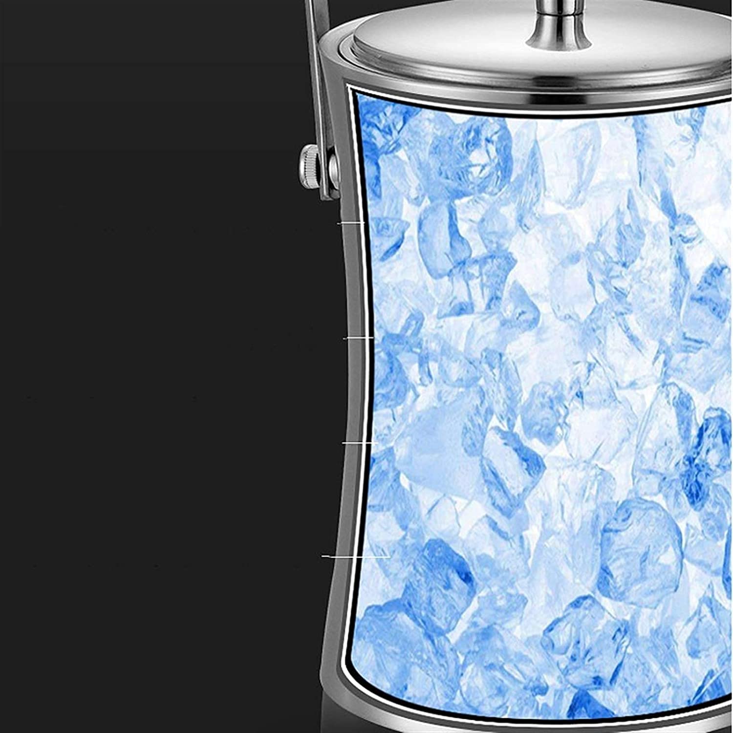 Juego de Cubos de Hielo y Pinzas para Hielo Cubos Enfriadores Soportes Cubo de Hielo de Acero Inoxidable de Doble Pared Gruesa con Aislamiento para Barra de Vino Tinto Barriles de champán fríos