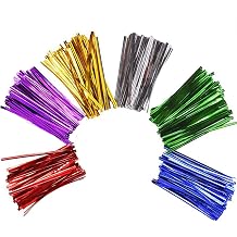 Twist Ties 600 Pieces Metallic Twist Ties Metallic Cable Ties Reusable Bag Ties for Baking Party Sweets Gift Bags