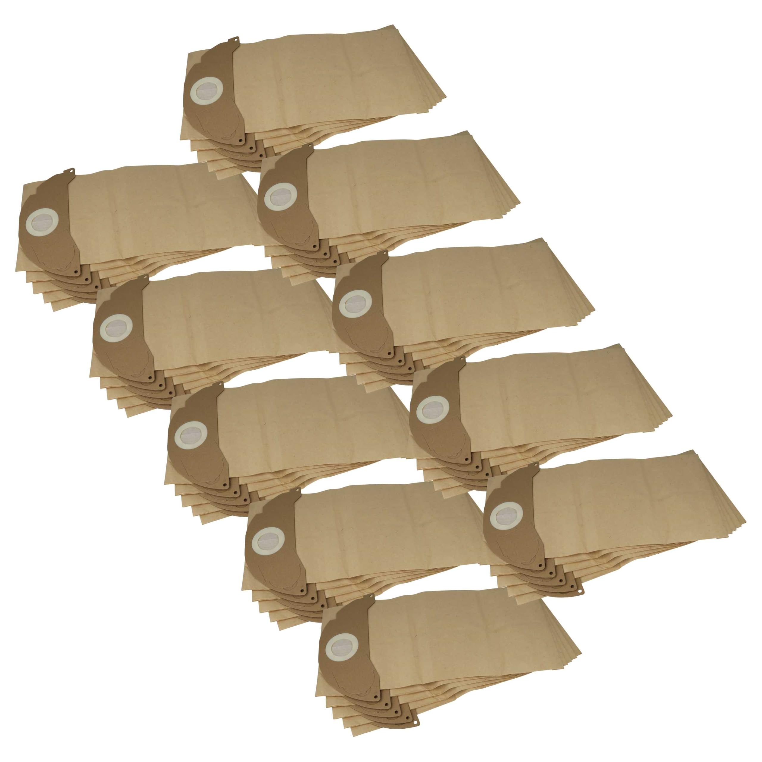 vhbw 50 x worek do odkurzacza kompatybilny z odkurzaczem Kärcher K 2601 Plus, K 2601, K 2501 TE, K 2501, A 2120 ME - 44 cm x 20 cm, brązowy