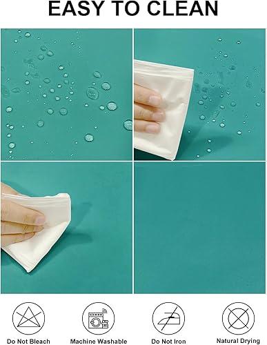 Miniatura 4 de Fokitut Paquete de 2 manteles rectangulares impermeables, 90 x 156 pulgadas, resistentes a las manchas y a las arrugas, mantel de tela para cocina,