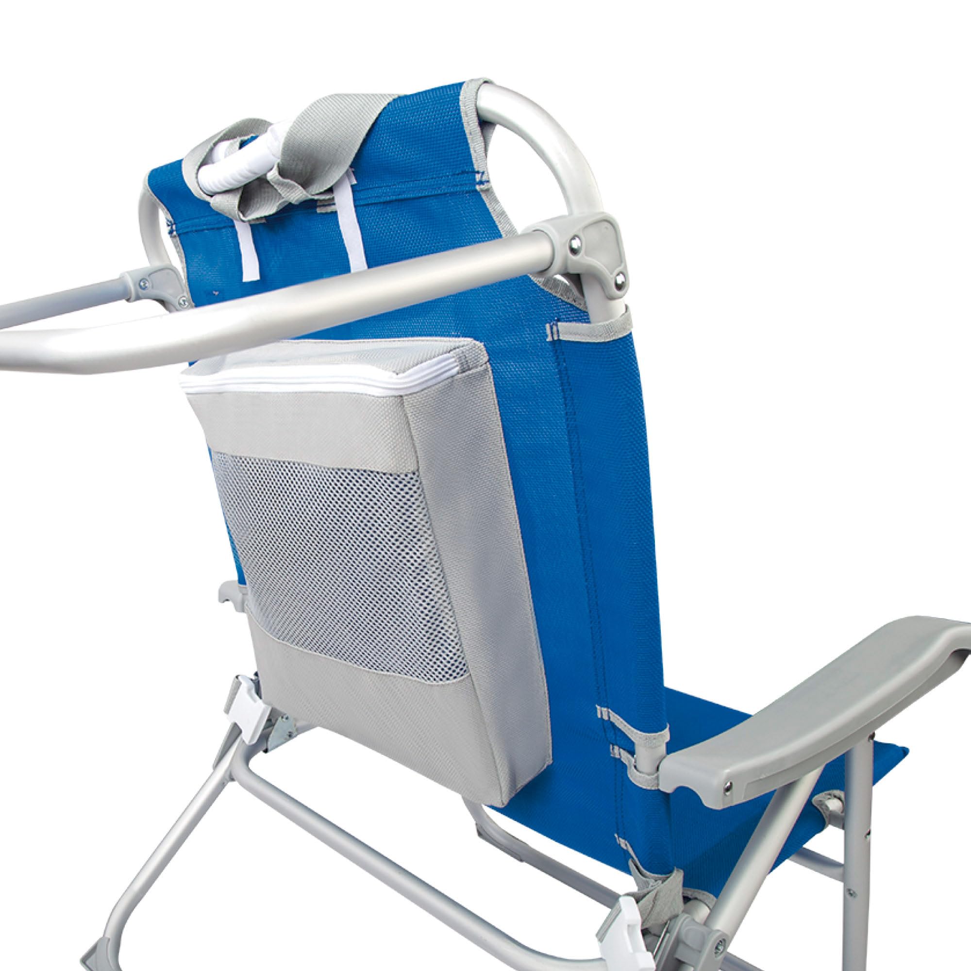 Aktive 62633 - Silla playa plegable y reclinable 5 posiciones, Silla portátil plegable 55x67,5x86cm, Incluye cojín, 1 bolsillo, 1 bolsa con cremallera y topes antivuelco, Sillas de playa