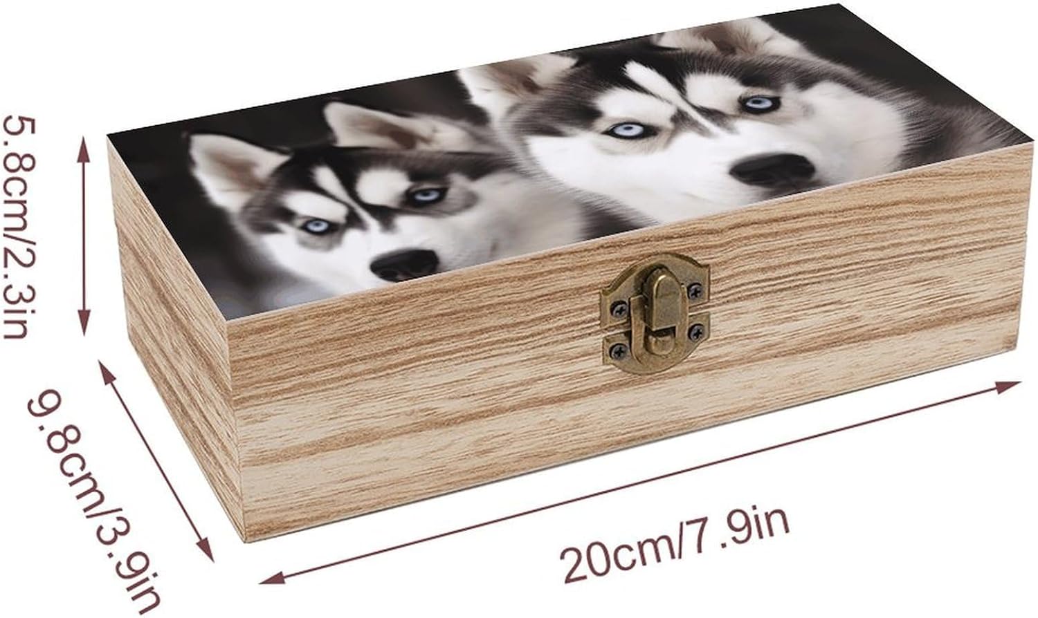 Husky Dog Paulownia Wood Storage Box image 2