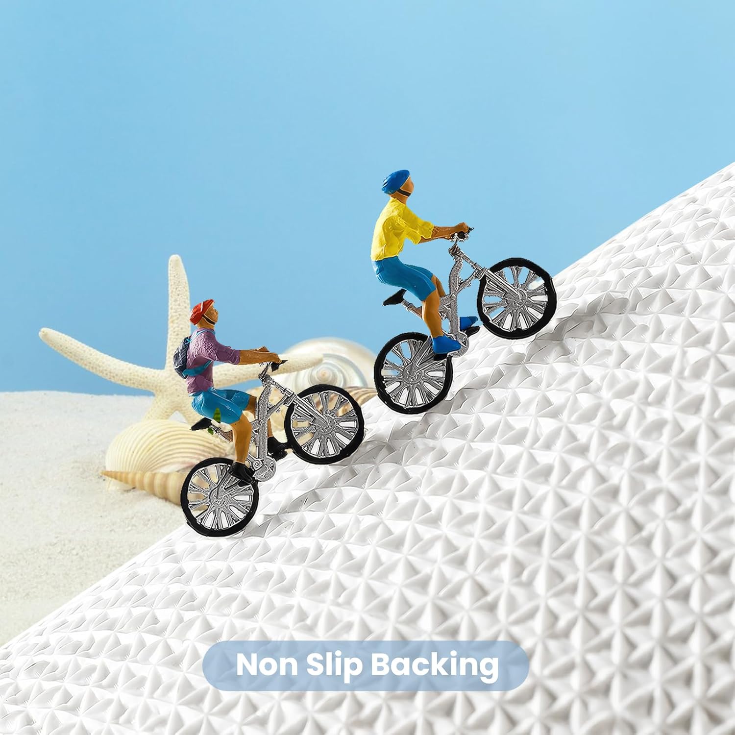 Bathroom Rug Mat, Blue Sea and Sand Bath Mat with Soft & Non-Slip, Ultra Absorbent Microfiber Shaggy Door Mat, Quick Dry Bath Rug Carpet for Toilet Bathtub Bedroom 20x31 Inch (Blue) - Image 3