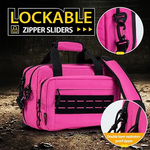 Vista 51 de VEAGIA Bolsa de rango,Estuche de pistola,Bolsas de gama de armas para pistolas y bolsa de munición 2 pistolas suave bolsa de tiro de transporte Camo