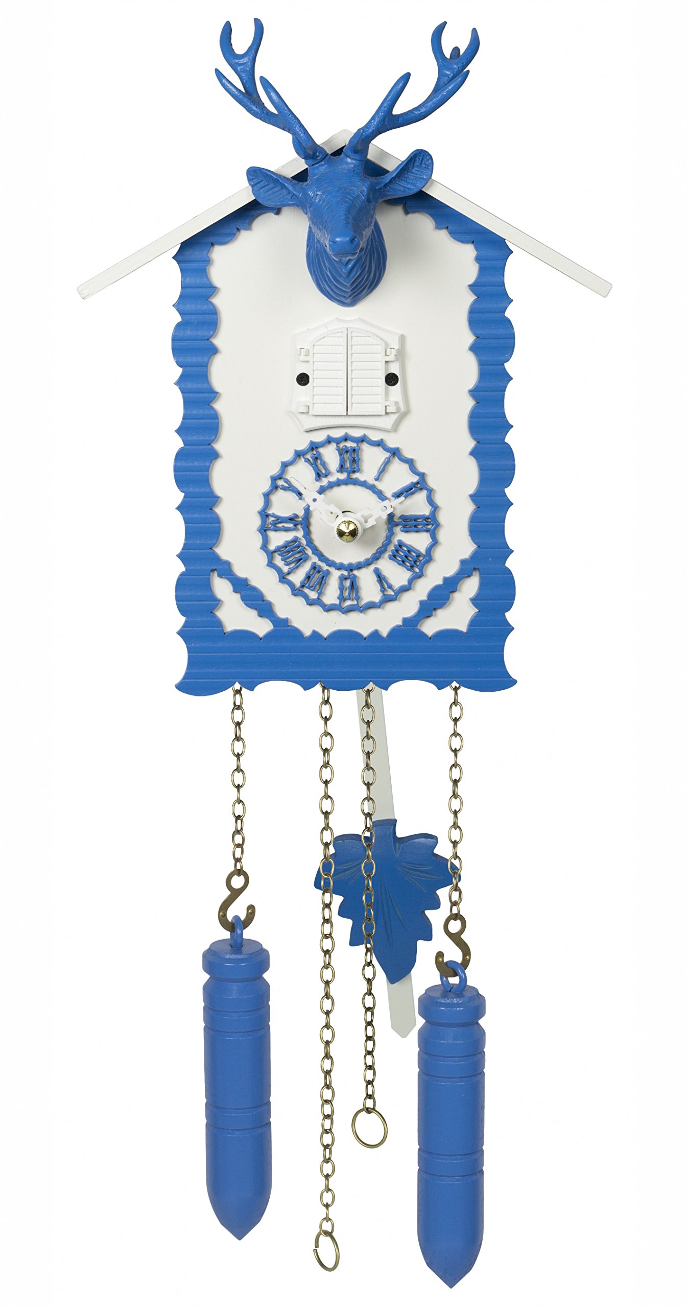 Reloj de cuco Trenkle TU 360/20 QM de cuarzo azul con música y ciervo
