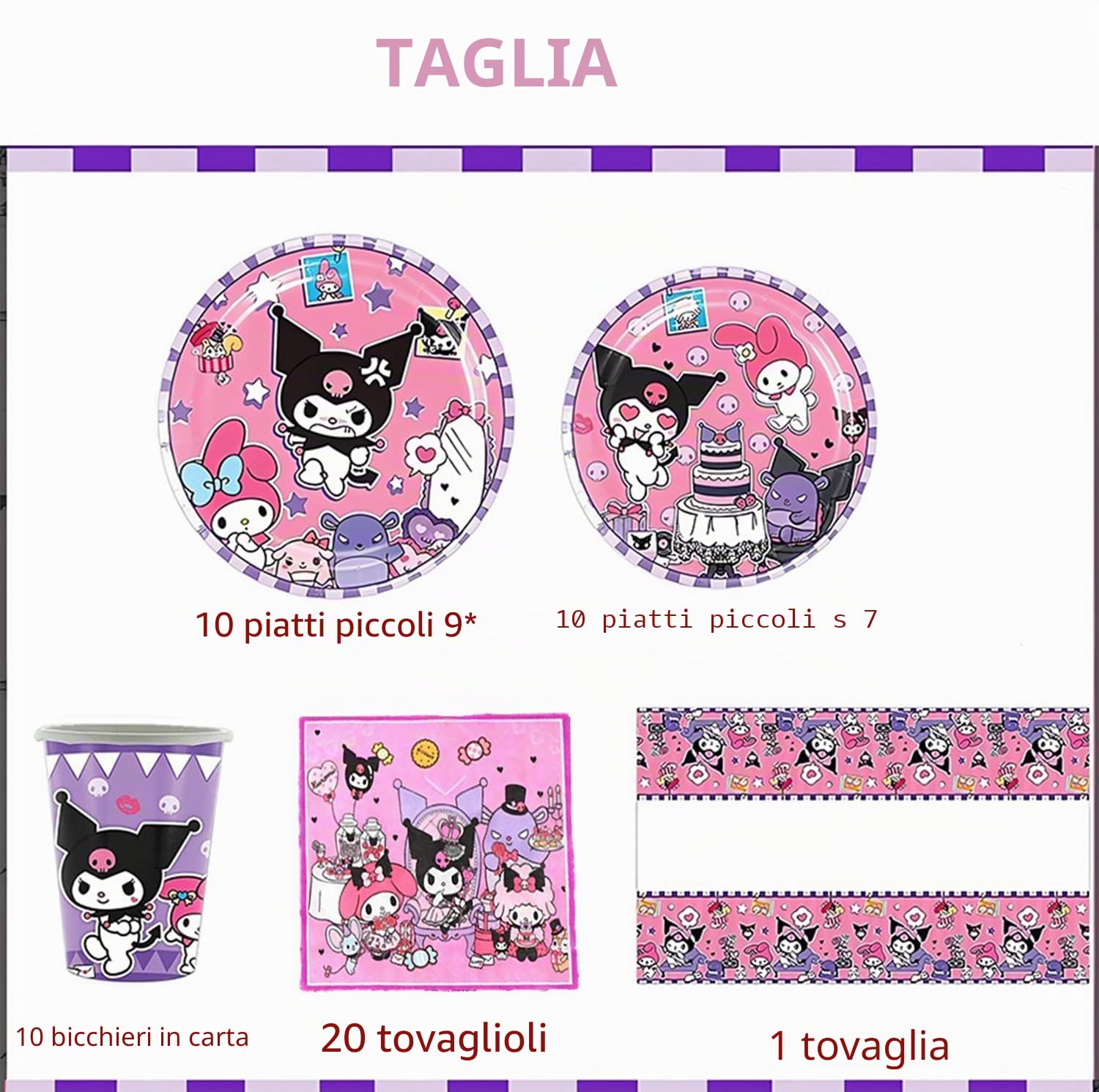 Set di stoviglie per feste, set per feste, set di stoviglie per feste di compleanno per bambini, decorazione per feste di compleanno a tema cartone animato, set di stoviglie per decorazione di