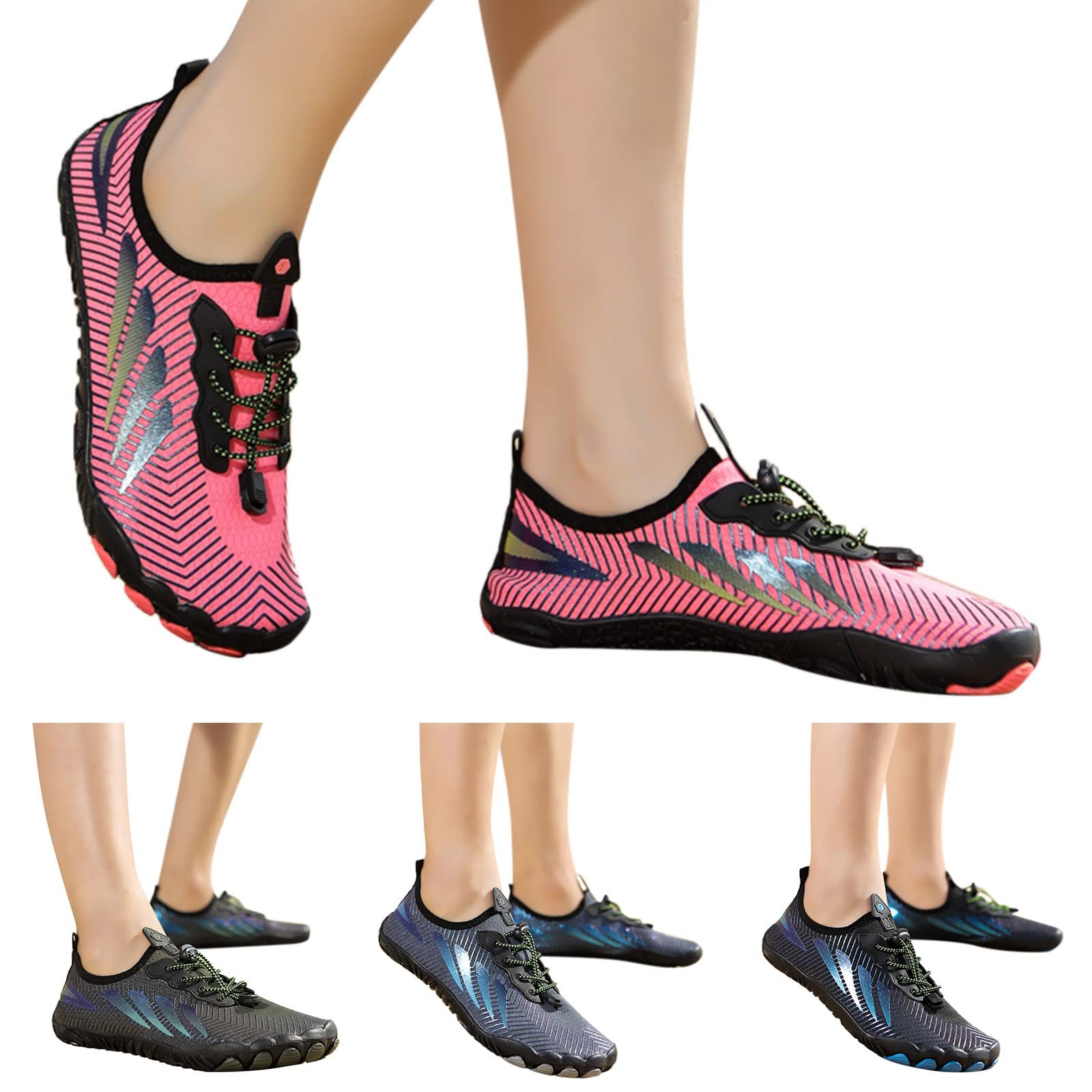 Générique Wasserschuhe für den Sommer, für Herren, schnelltrocknend, zum Schwimmen und Tauchen, Wandern, Wandern, flache Unterseite, rutschfest, bequem, Barfußball, Herren