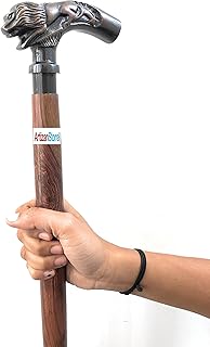 ARTIZANSTORE Unique Wooden Walking Cane for Men Lion Wood Canes Walking Stick for Men & Women