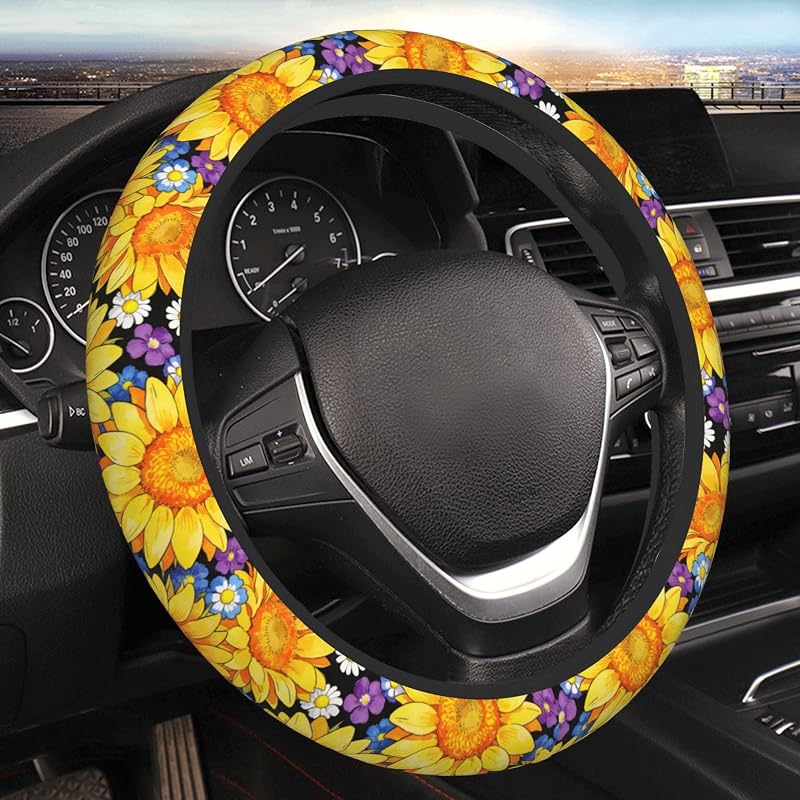 Capa para Volante ZHHYJNG com Estampa de Girassol em Neoprene, 38,1 cm