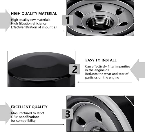 Miniatura 3 de Yerbay Filtro de aceite de motocicleta para SUZUKI GSXR600 GSXR750 GSXR1000 GSXS750 GSXS1000 DL250 DL1000 V-Strom AN650 Burgman 2002-2018 GSX250R