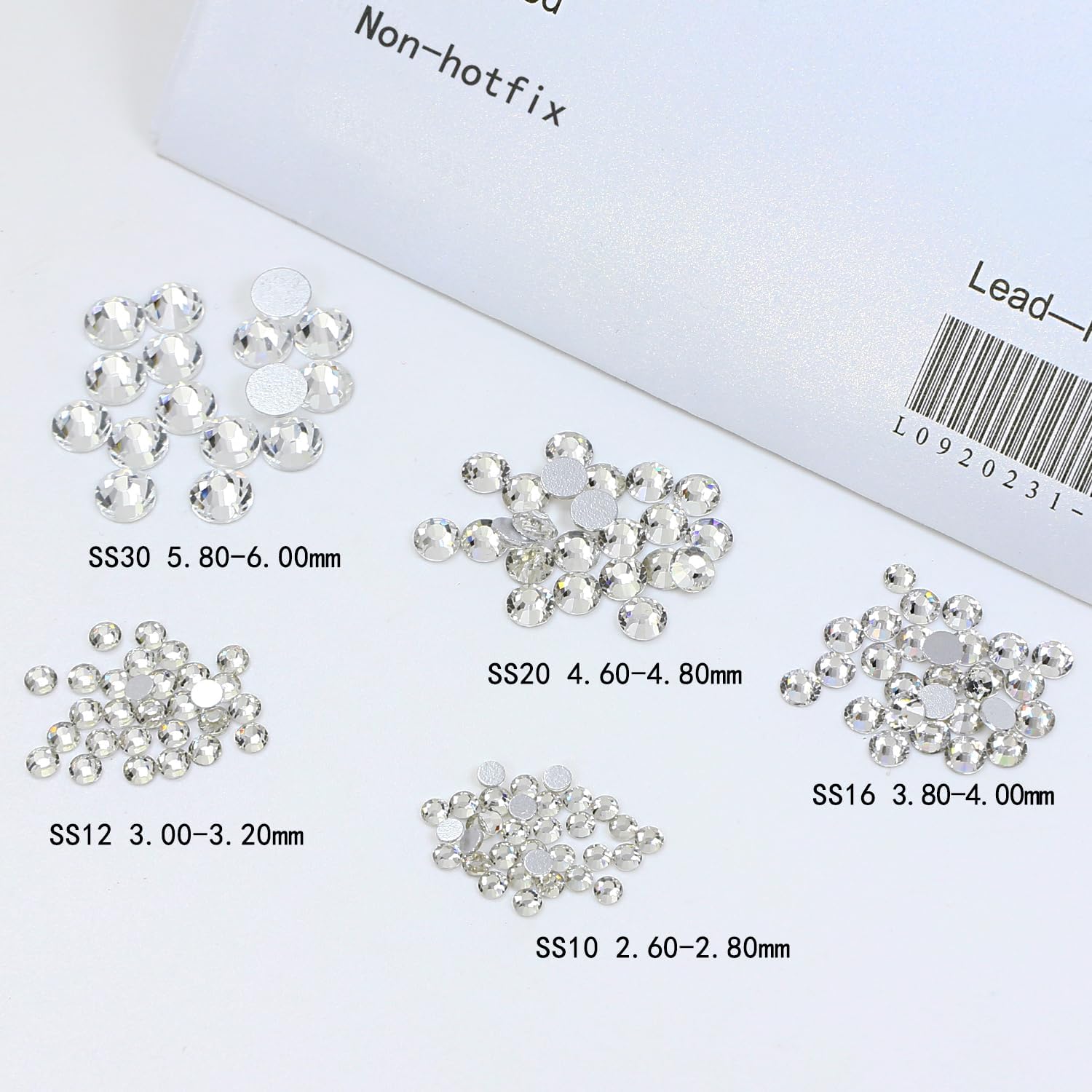 DONGZHOU 1440pcs Crystal Flatback Rhinestones, Round Crystal Glass Diamantes Gems for Nail Art DIY Crafts Clothes Shoes Decorations,Non Hotfix SS10(2.6-2.8mm) - Image 3