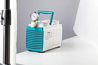 Huanyu Oilless Diaphragm Vacuum Pump 30L/min Chemical Resistant No Oil Laboratory Vacuum Filtration Extraction Distillation 110V (Anticorrosive, Double Pumps, GM-0.5BF)