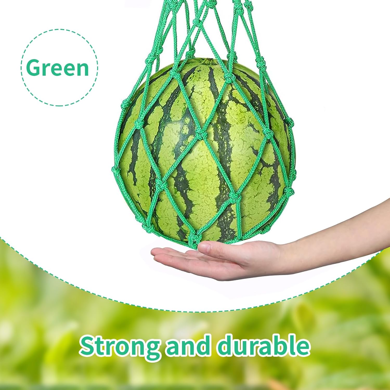 10 Pcs Melon Hammocks Cradles with D Hanging Hooks, for Trellis Heavy Duty Watermelon Nets,Or Growing Cantaloupe, Pumpkin,Honeydew in Vertical Garden (Green) 3 718XfG87SGL. AC SL1500