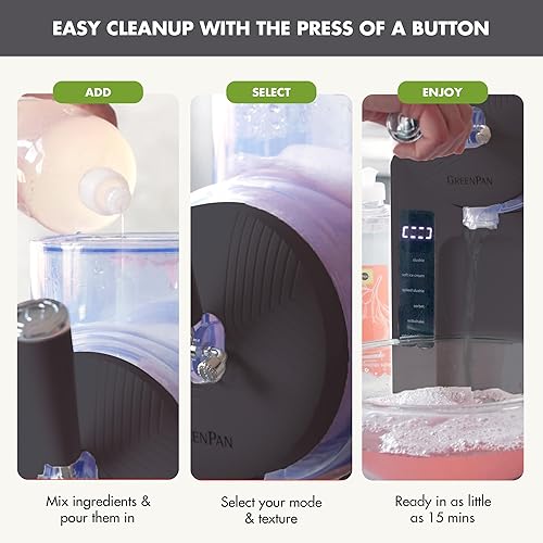 Miniatura 10 de GreenPan Máquina de helados helados y máquina de bebidas congeladas, servicio suave, granizado, batidos y cócteles, no necesita congelador, 15 en 1,