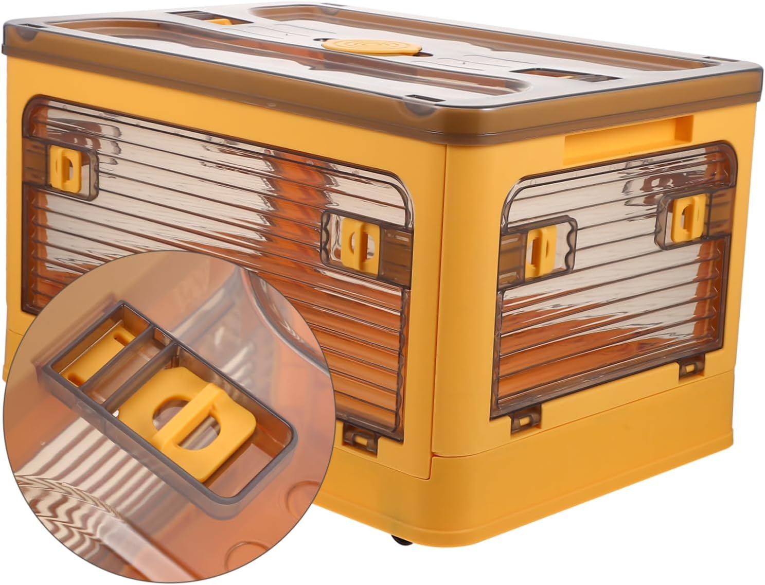 Alipis Foldable Storage Bin with Lid Portable Stackable Organizer Box for Home and Office Space Saving Book and Sundries Storage Case Practical Container for Clothes and Accessories