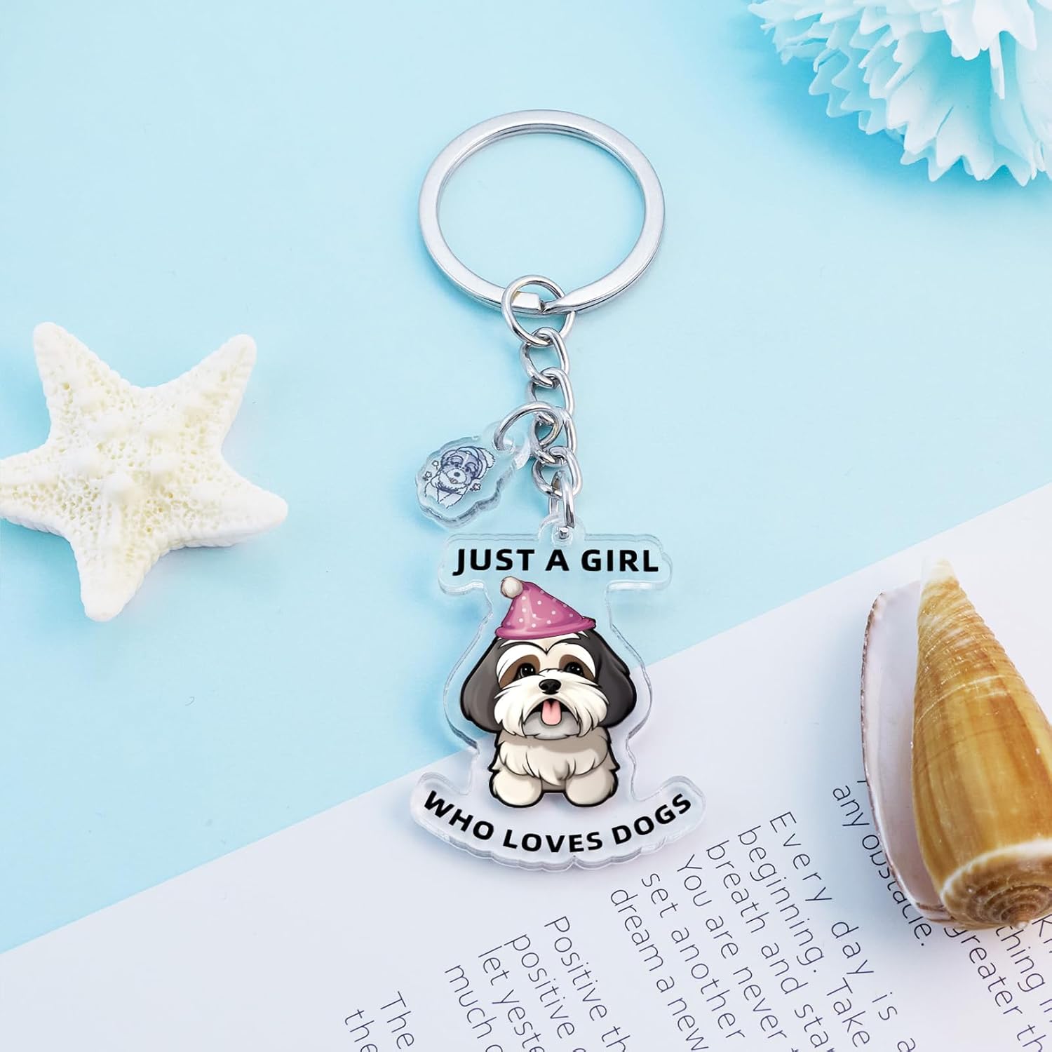 Acrylic keychain Dog Keychain Gifts for Women - Just a Girl Who Loves Dog Key Chain, Animal Lovers Mom Owners Gifts - Image 2