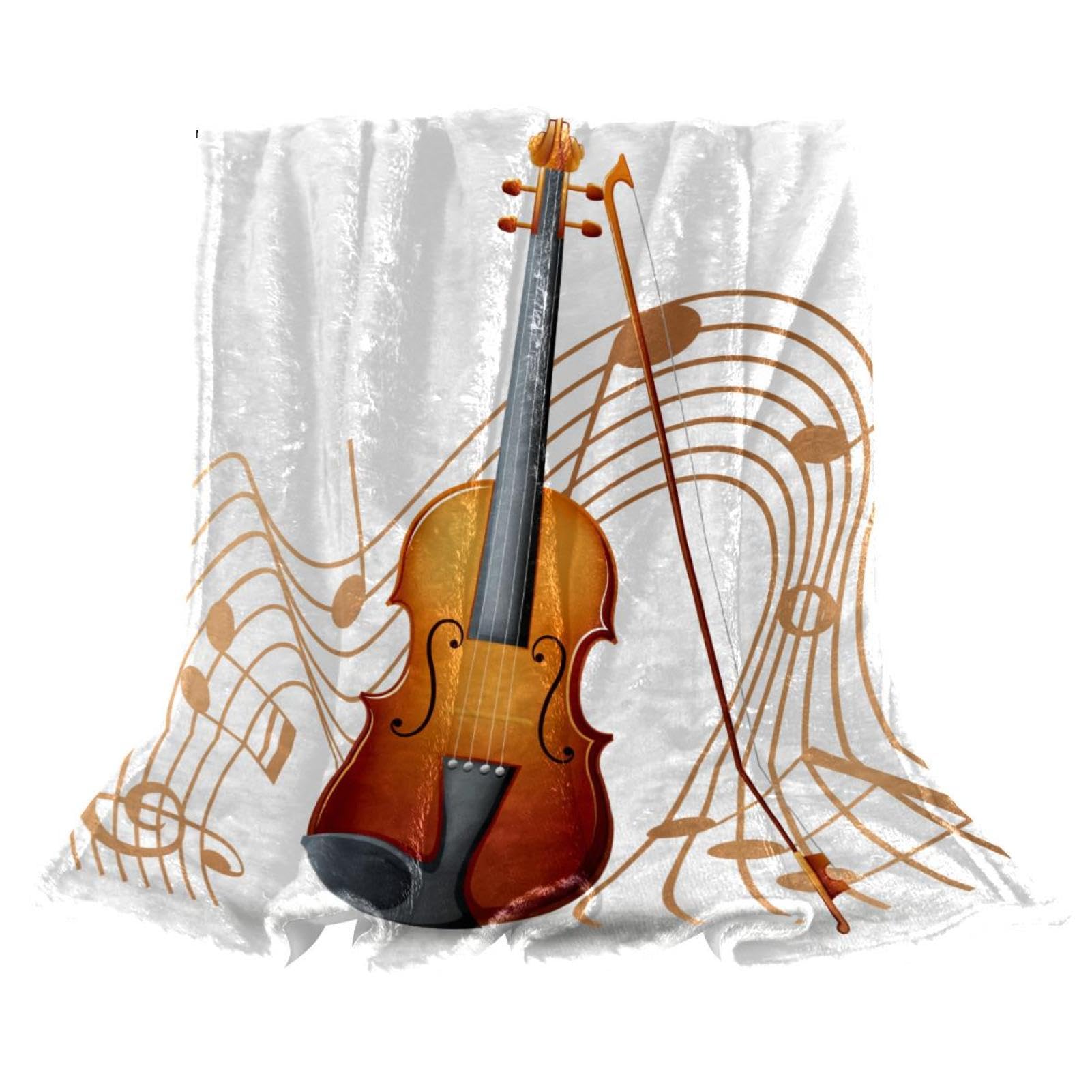 Couverture polaire violon 150x100cm plaid canapé et lit