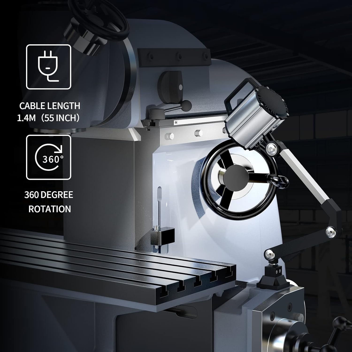 Led Machine Light Flex Arm Machine Light Multipurpose Waterproof lathe Light Drill Press Light 18W,Warm and Cold light