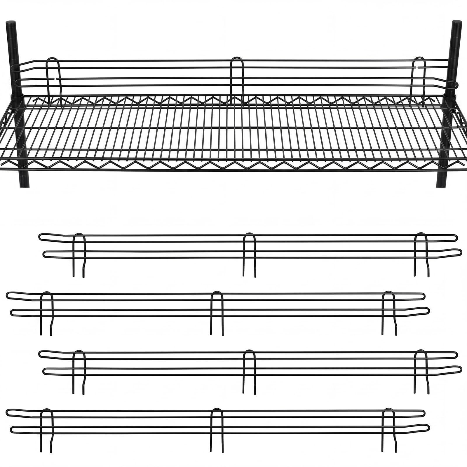 MorningRo Silver Chrome Wire Shelf Ledges - 4 Pack -9