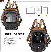 Vista 33 de Mochila impermeable liviana de nailon antirrobo para mujer, Caqui, M