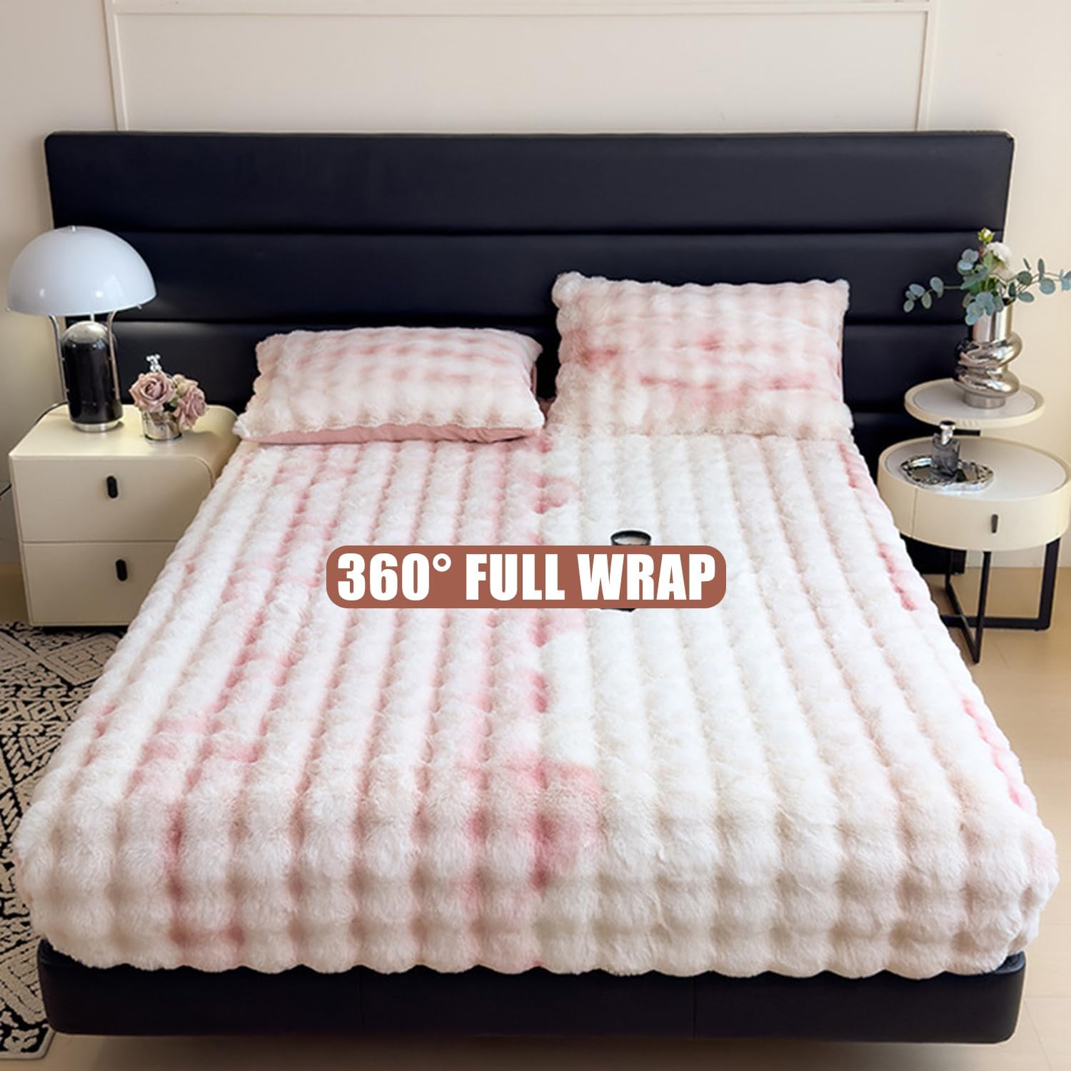 White,200 * 220cm,LDLCYCN Velvet Mattress Protector Queen King Size Mattress Cover Warm Thickened Fitted Sheet for Winter Bed Cover with 11'' Deep Pocket Full Wrap for Dormitory Bedroom