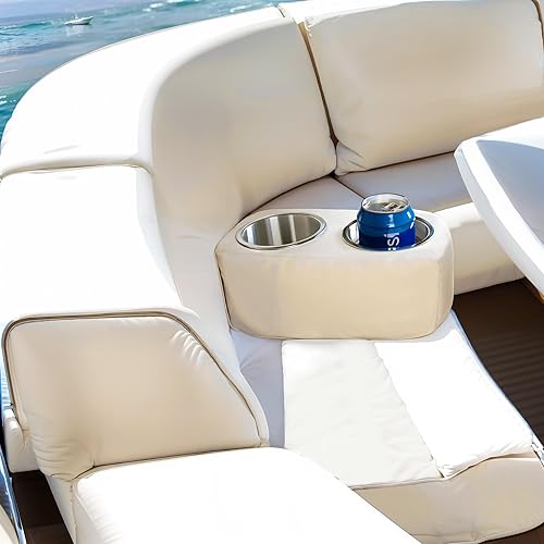 Miniatura 6 de Marinexplore Pontón - Portavasos para asiento de barco, soporte doble para bebidas, soporte portátil para teléfono móvil para pontón, barco, sofá de