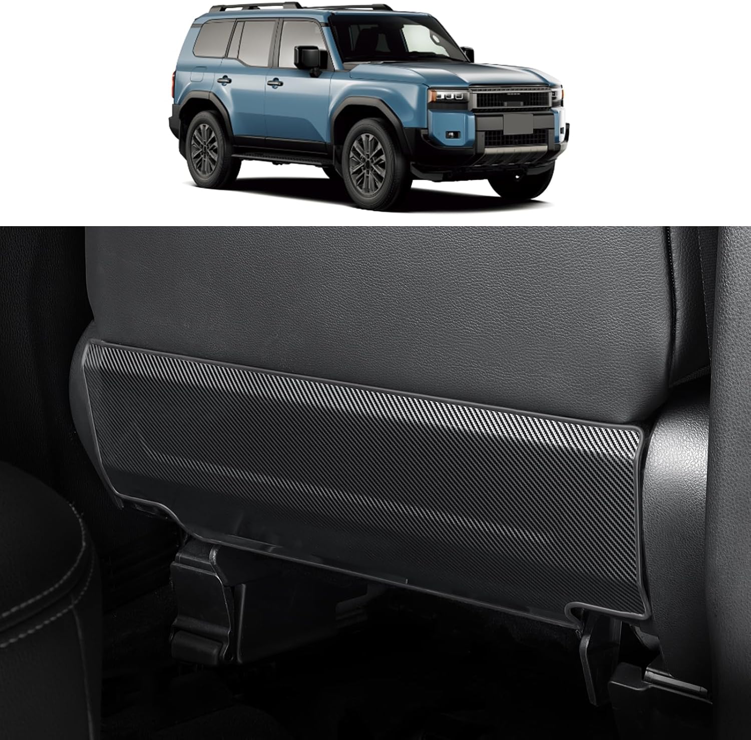 Stainless Steel Seat Back Kick Plates for 2024 2025 2026 Toyota Land Cruiser 250 1958 Prado Anti-Kick Scratch Resistant Interior Trim Upgrades 2025 Land Cruiser Accessories (Silver)