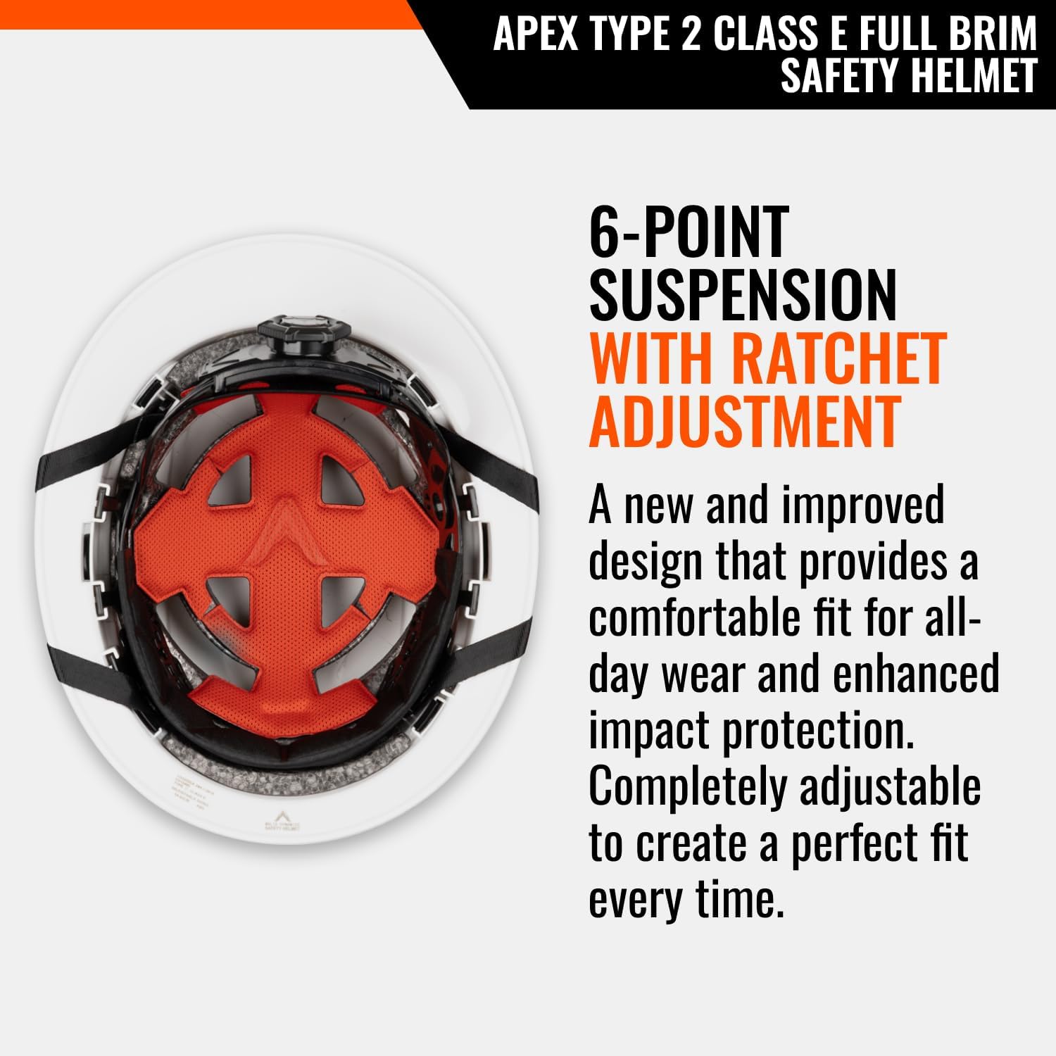 Malta Dynamics APEX Safety Helmets – Type 2 Class E, Full Brim, Non-Vented, Rated for 20,000 Volts and Top, Front, Back, and Side Impact Safety Hard Hat, OSHA and ANSI Certified