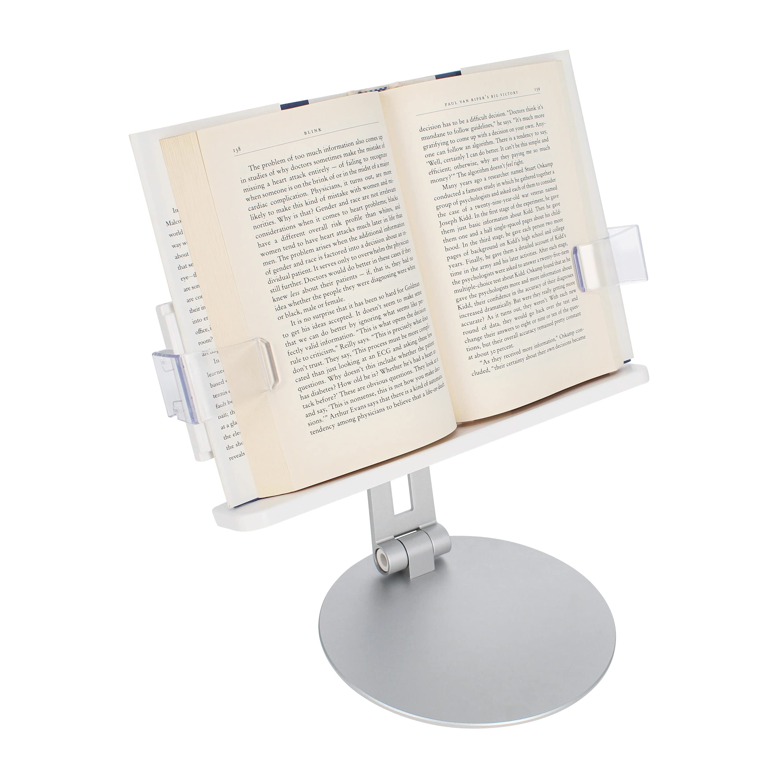 Tounee Support de Livre Réglable avec Base Pivotante 360° - Noir
