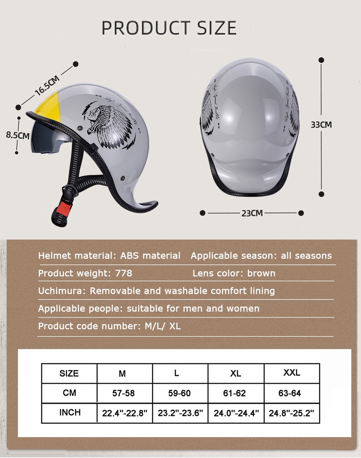 Mezzo Casco Moto Retro Casco Jet Aperto Cappellino Da Baseball Scooter Caschi Motorino Vintage Casco Scodella Mezzo Casco Portatile Estivo Per Uomo E Donna,Certificato ECE