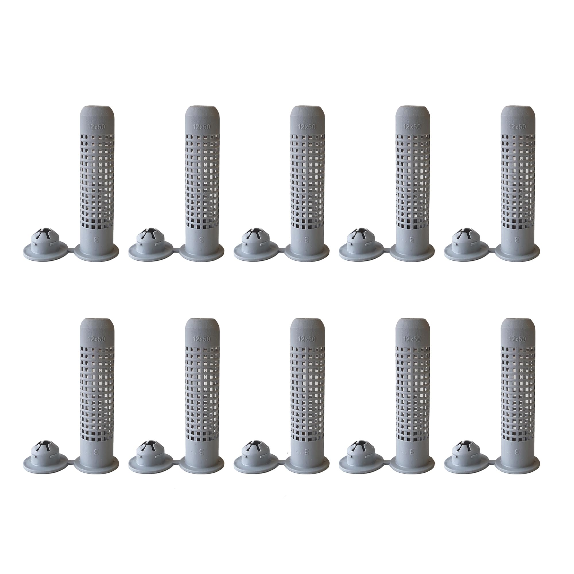 Isolbau Manicotto di ancoraggio 12 x 50 mm per aste di ancoraggio e bulloni M6-M8, da riempire con malta composita, 10 pezzi