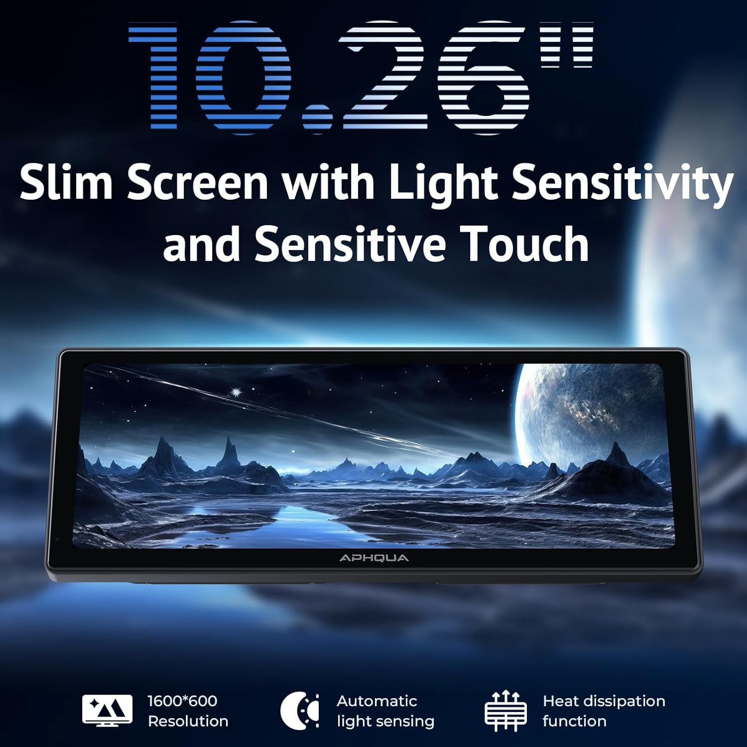 10.26 Inch Wireless Apple CarPlay & Android Auto Screen with Backup Camera,Portable Touch Display with Bluetooth FM AUX USB,Voice Control Multimedia Stereo for 99% Car Truck SUV