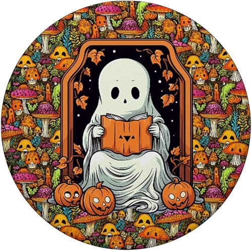 Miniatura 3 de Libros de lectura de fantasmas, hongos, Halloween, calabaza, bibliotecario, PopSockets intercambiables PopGrip
