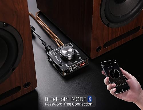 Miniatura 2 de Mini amplificador Bluetooth 50W+50W de doble canal de salida de alimentación estéreo, DC 12V, Bluetooth+AUX+ entrada USB