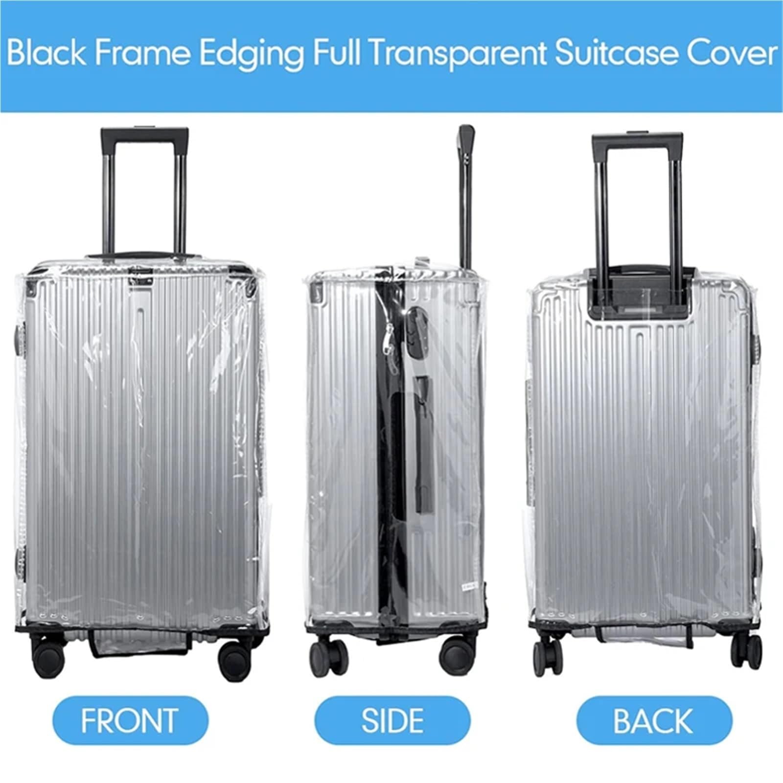 Accessori da viaggio protettivi for valigie antipolvere impermeabili in PVC 2 pezzi completamente trasparenti Per Viaggi(24inch)
