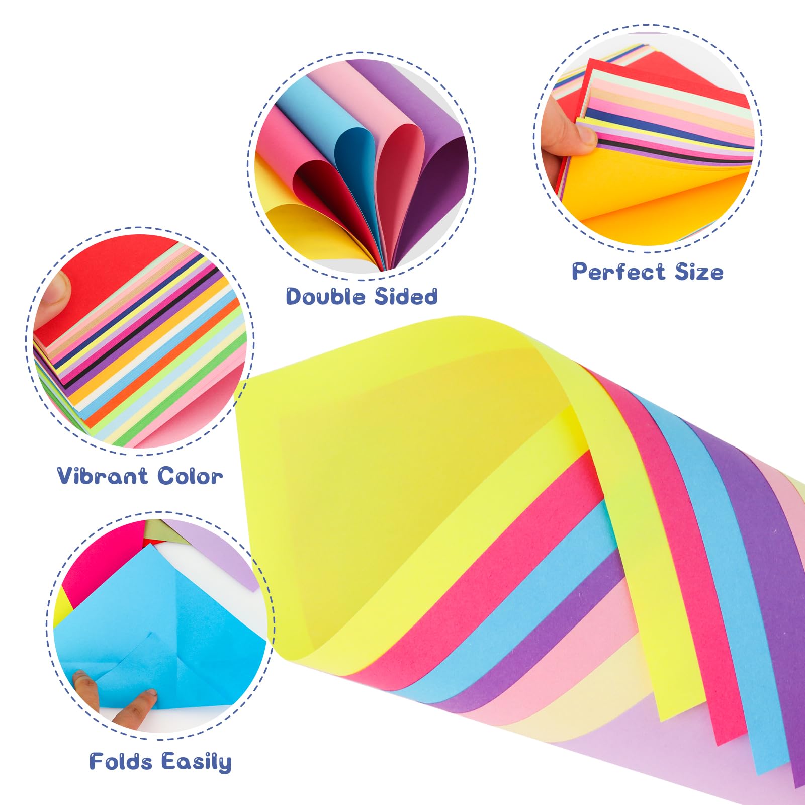 Carta Per Origami 15x15 Cm Double Face | 100 Fogli 50 Colori Per Bambini E Fai Da Te - Foto 11