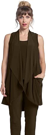 Sympli Women's Class Act Vest~Bark at Amazon Women’s Clothing store