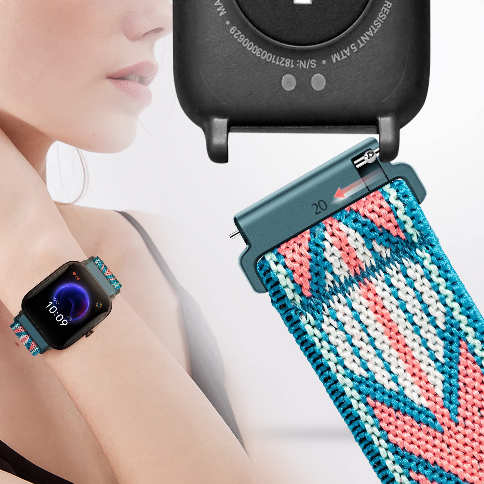 Acquista Cinturino in silicone da 20 mm per Xiaomi Huami Amazfit GTS 2 Mini/GTS 2 2e/Bip Lite/Bip US cinturino di ricambio per Garmin Venu SQ in Italia a partire da 1.25