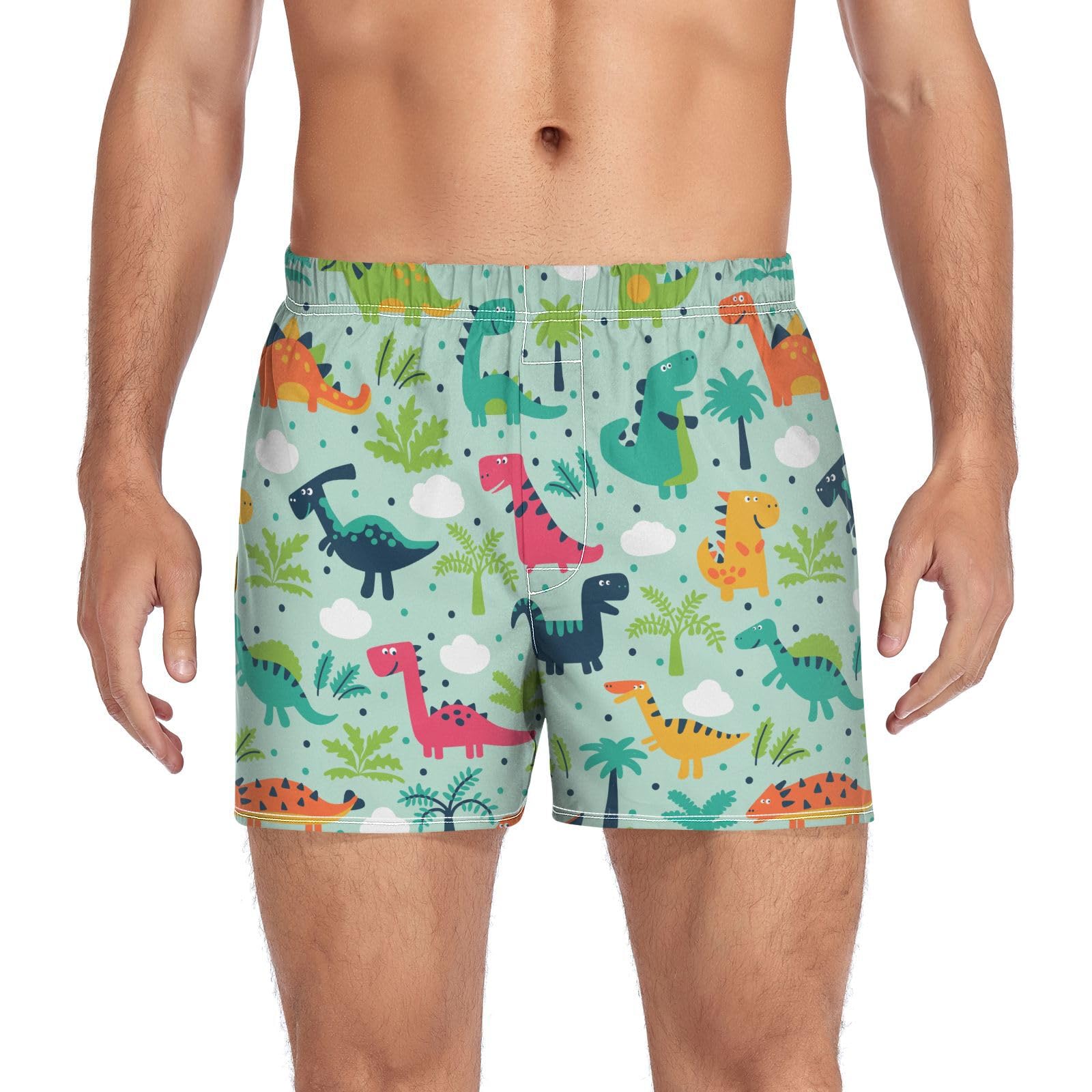 Men's Boxer Shorts Cotton Loose Underwear with Button Fly