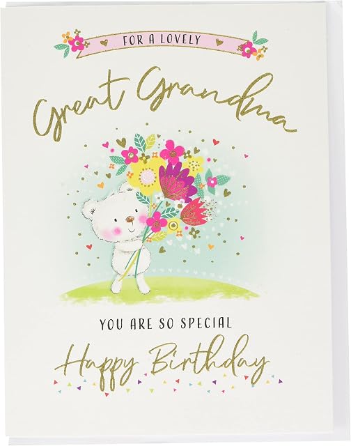 Piccadilly Greetings Modern Birthday Card Great Grandma -,Green,8 x 6 inches