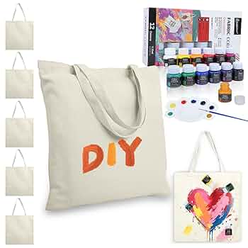 Amazon.com - TT·SSTIE 6 Pack Canvas Tote Bag Bulk with