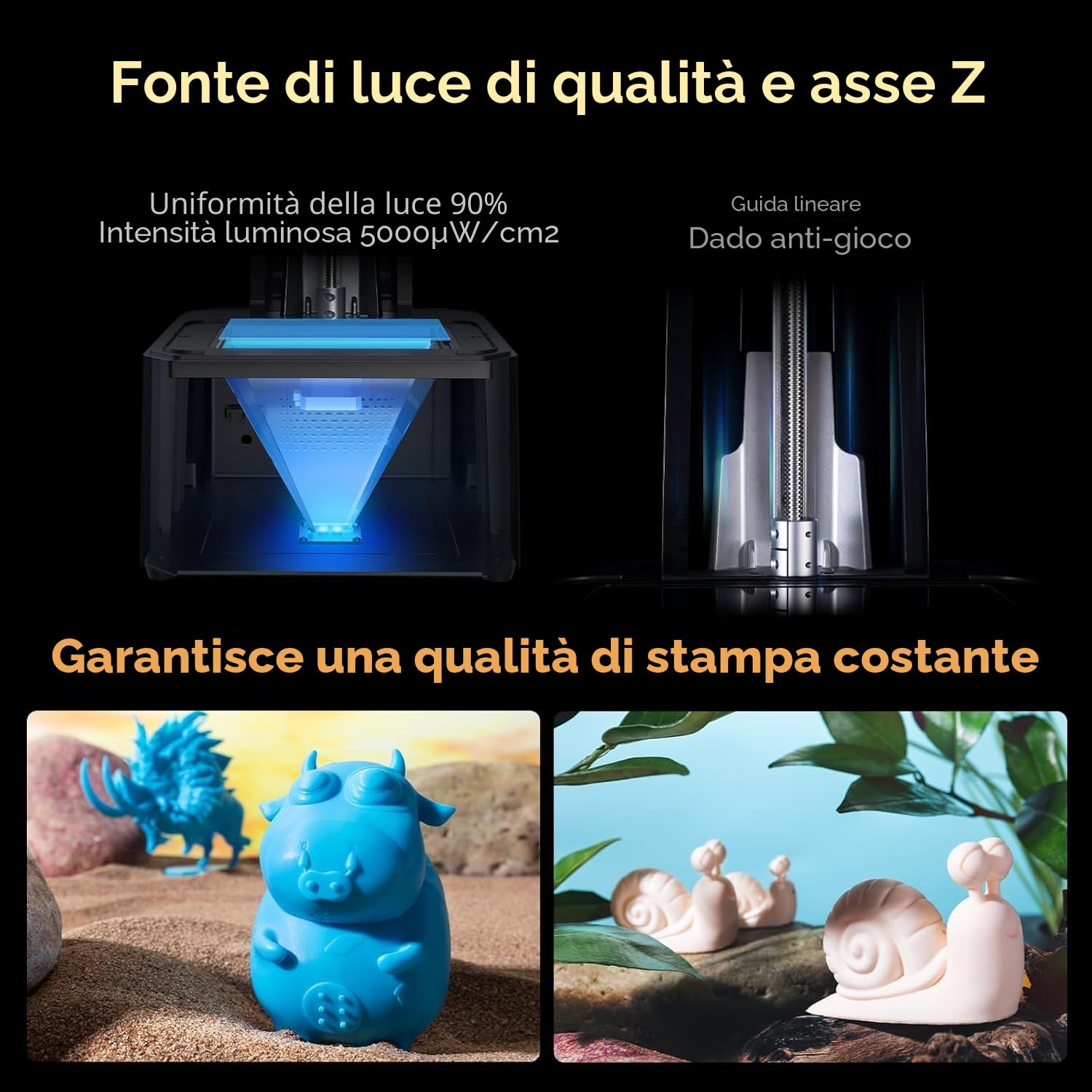 Creality HALOT R6 Stampante 3D a Resina, Schermo Monocromatico LCD, Sorgente Luminosa Aggiornata con Stampa ad Alta Precisione, Stampanti 3D a Resina Progettate per i Principianti