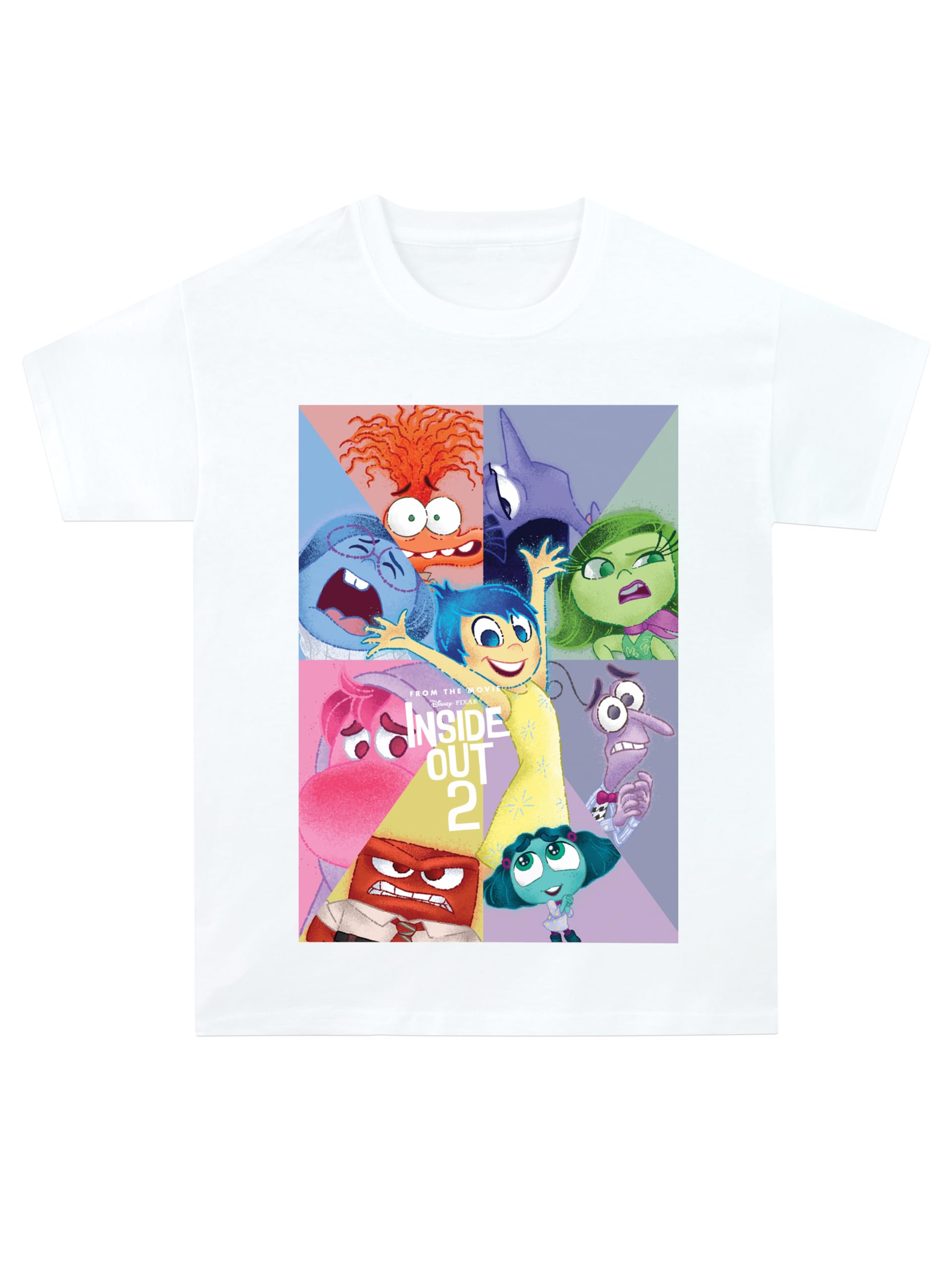 Disney Maglietta Magliette Manica Corta Bambino | Inside out t-Shirt | Bianco 11-12 Anni